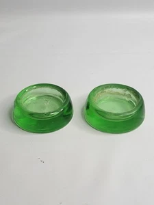 Vintage Hazel Atlas Green Uranium Depression Glass Votive TeaLight Candle Holder - Picture 1 of 3