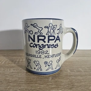 Vintage Louisville Stoneware NRPA Congress Mug Parks & Rec 1982 Kentucky Blue - Picture 1 of 11