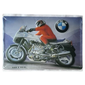 BMW Motorcycle K100 RS Vintage 12”x8” Metal 3D Advertising Sign Werbemotiv 1992 - Picture 1 of 4