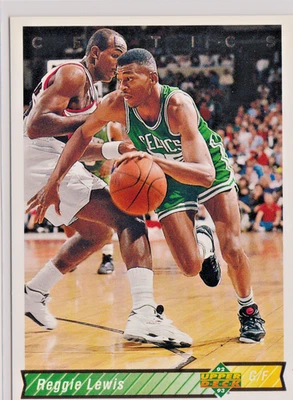 Reggie Lewis Boston Celtics G/F 1992-93 Upper Deck Card # 120 Near Mint Deceased - Image 1 of 2