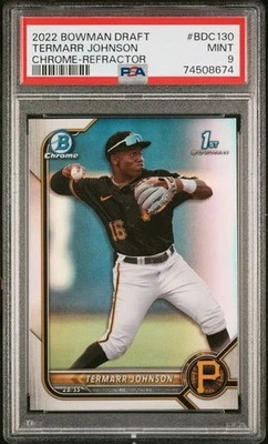 2022 Bowman Chrome Draft Termarr Johnson #BDC130 Refractor PSA 9 Pirates - Image 1 of 2