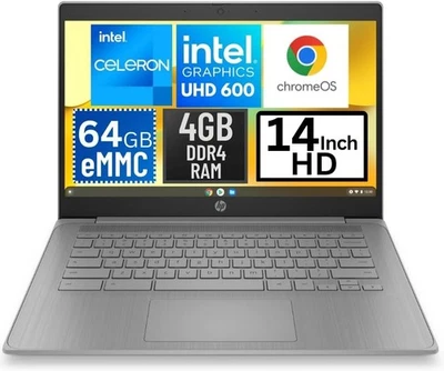 HP Chromebook 14a 14" WiFi 4GB RAM 64GB SSD–Wi-Fi Bluetooth Webcam HDMIBrand New - Image 1 of 4