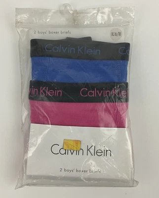 2 Calvin Klein Boys Boxer Briefs Size XL  28”-30” Pink Blue - Image 1 of 3