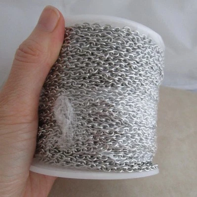 164 foot spool cable chain 4mm wide stainless steel hypoallergenic - Image 1 of 4