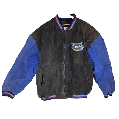 Jaqueta masculina vintage Florida Gators camurça grande preta Y2k grunge futebol esportes - Imagem 1 de 4
