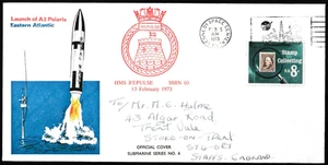 USA 1973 HMS REPULSE SSBN03 LANCIO DI A3 POLARIS COPERTINA ATLANTICA ORIENTALE + INSERTO - Foto 1 di 3