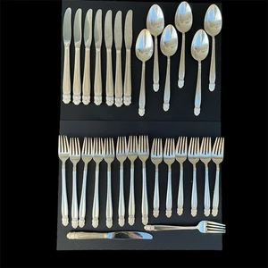 VINTAGE HOLMES & EDWARDS INTARSIEN Schriftrolle Fleur Danish Princess Silberbesteck Set 1938 - Bild 1 von 10