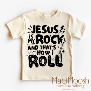 Jesus Is My Rock And That's How I Roll Shirt - Christian Tee - Picture 1 of 12