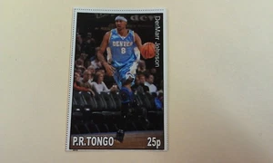 DerMarr Johnson Denver Nuggets 2012 P.R. Tongo 25P RARE NON Perforated Stamp - Picture 1 of 1