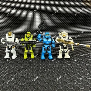 4pcs Mega Bloks Halo Blue Team Kelly Linda Fred Master Chief with Weapon Figure - Picture 1 of 4