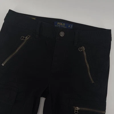 Pantalones cargo Polo Ralph Lauren negros para mujer talla 4 detalle de cremallera estilo utilitario Foto 1 de 4