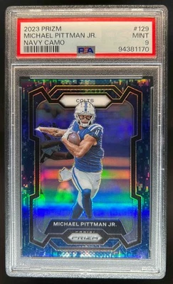 2023 Prizm Michael Pittman Jr. Navy Camo #17/25 Colts PSA 9 - Image 1 of 2