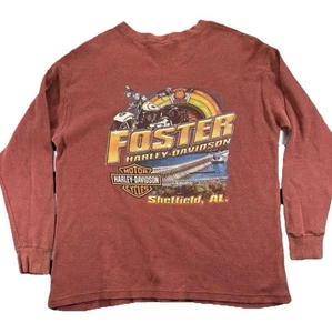 Camisa térmica vintage años 90 Harley Davidson tejida gofre para hombre grande naranja motociclista - Imagen 1 de 5