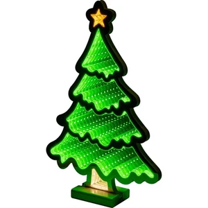 LED Tanne Weihnachtsbaum 132 LED Infinity Effekt Dekofigur IP20 Timer 27x7x40cm - Bild 1 von 2