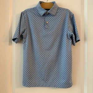 Peter Millar Summer Comfort Boys S (7-8) Blue Polo With Skulls Shirt Golf - Picture 1 of 3