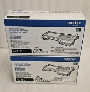 2 OEM Brother High Yield TN450 Black Toner DCP-7060D,DCP-7065DN,HL-2220,HL-2230 - Picture 1 of 5