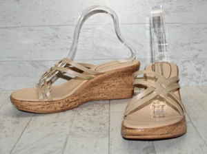 Athena Alexander Women's Beige Platform Wedge Strappy Slip-On Sandals SIZE 10 - Picture 1 of 19