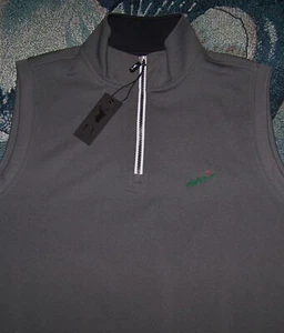 NEW F&G TECH 1/4 Zip Golf Pullover Sweater Vest Shirt FISHERS ISLAND CLUB Gray M - Picture 1 of 6