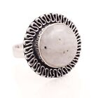 Rainbow Moonstone Gemstone Silver Plated Handmade Jewelry Adjustable Ring R-887