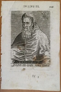 ETCHING GRAVURE ACQUAFORTE Papa Giulio III epoca 1600 IVLIVS III PAPA ARRETINVS - Picture 1 of 2