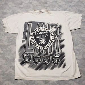 Vintage Los Angeles Raiders Shirt Adult Large White NFL Magic Johnson Ts - Picture 1 of 12