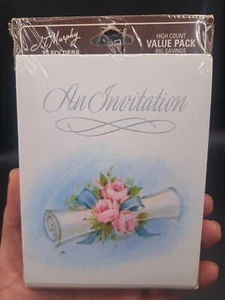Graduation Fillable Invitations With Envelopes 25ct NIP Diploma Pretty Feminine - Picture 1 of 3