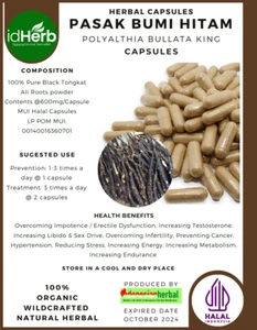 {idHerb} CAPSULE PASAK BUMI HITAM POLYALTHIA BULLATA KING NATURAL ORGANIC HERBAL - Picture 1 of 4