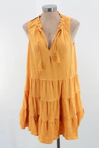 Max Studio Women's Textured Sleeveless Dress Honey Yellow Small - Picture 1 of 8