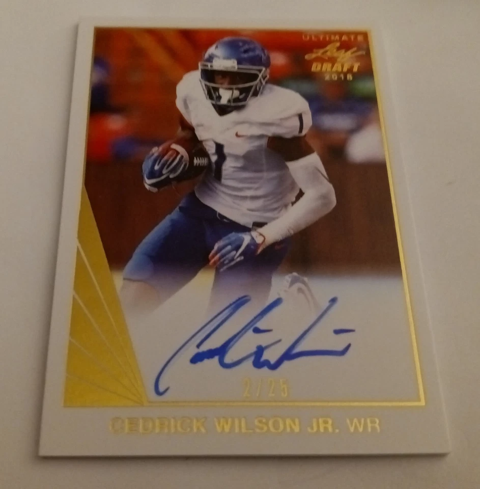 2018 Leaf Ultimate Draft AUTO GOLD Cedrick Wilson Jr. Miami Dolphins (2/25) MINT - Image 1 of 1