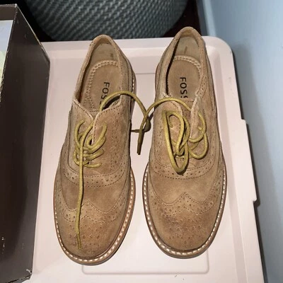 Fossil Batey Boyfriend Wi Shoes Size 6 Suede - Image 1 of 4