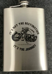 New 8oz Stainless Steel “It’s Not The Destination- It’s The Journey” Flask - Picture 1 of 3