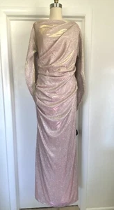 NWT Betsy & Adam Elaine Metallic Cape Gown size 16W 16 Gold/Silver - Picture 1 of 5
