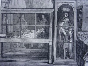 London WAX FIGURES IN THE ABBEY Original Victorian Print 1878 - Picture 1 of 2