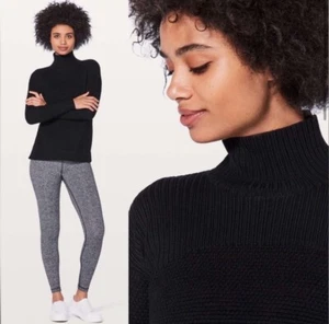 LULULEMON Warm and Restore 100% merino wool sweater Size 6 Black - Picture 1 of 8