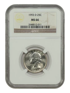 1993-D 25C NGC MS66 - Washington Quarter - Picture 1 of 2