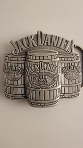 Jack Daniels Antique Silver Western Cowboy Barrels Belt Buckle - Picture 1 of 4