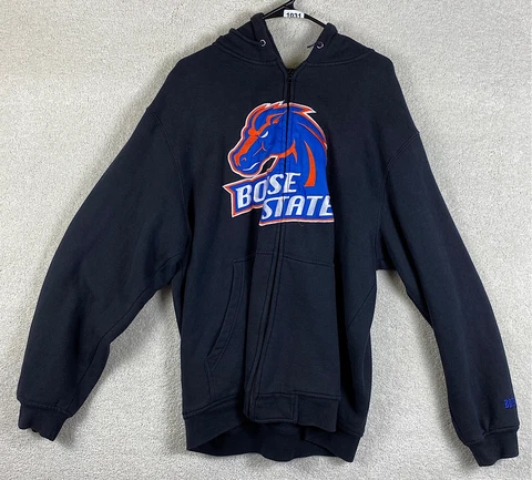 Boise State Broncos Large Jacket NCAA Black Size Large Hoodie Hooded Sweatshirt Cover