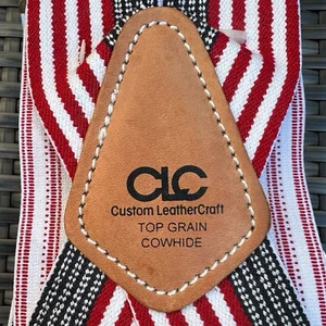Vintage CLC Red White Blue USA Suspenders Custom Leathercraft Cowhide #110 - Picture 1 of 7