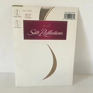 Hanes Silk Reflections Size EF Silky Sheer Control Top Sandalfoot Barely Black - Picture 1 of 5