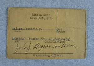 1744th Ord. Co.Ration card - Picture 1 of 2
