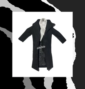 Mezco One:12 Pruneface – BLACK OVERCOAT & WHITE SILK SCARF 1/12 Soft Goods - Picture 1 of 9