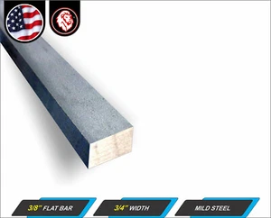 3/8" x 3/4" Steel Flat Bar - Flat Metal Stock - Mild Steel - 12" Long (1-ft) - Picture 1 of 3