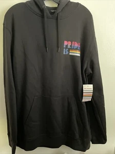 New VANS Gay Pride Long Sleeve Hoodie Pullover Sweatshirt Mens Size M Black - Picture 1 of 7