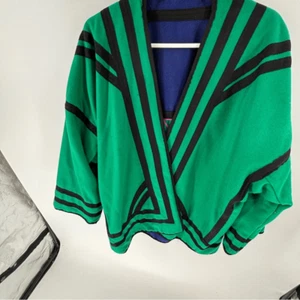 Cappotto reversibile lana pesante fatto a mano arte culturale da indossare donna M/L - Foto 1 di 6