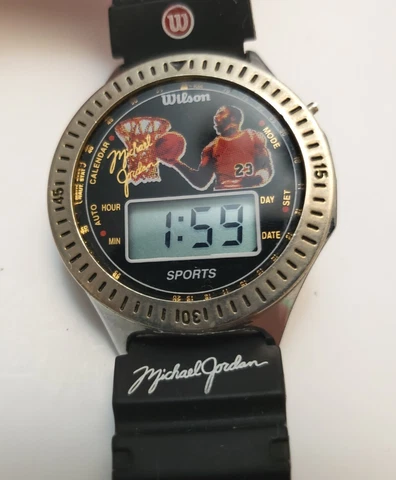 Vintage Wilson Sports Michael Jordan Basketball Watch NEW BATTERY NBA #23 1990s Cover