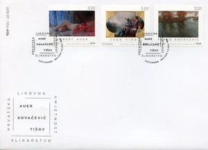 Croatia 2017 FDC Visual Art Robert Auer Ivan Tisov Kovacevic 3v Cover Stamps - Picture 1 of 1
