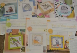 PET DEL MES SELECCIÓN DE PELUDOS Y PÁJAROS CARTA DE PUNTO DE CRUZ MENÚ DESPLEGABLE - Imagen 1 de 13