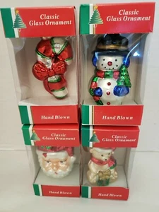 4er Set klassische mundgeblasene Glasornamente vertrieben von Spain's Inc - NEU! - Bild 1 von 3