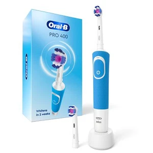 Oral B Pro400 Electric Toothbrush Kit Partyreal AB9318 Includes 2 Brush Heads - Picture 1 of 9