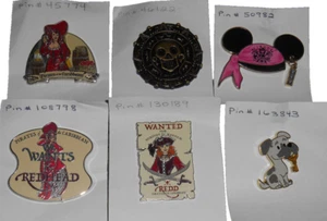 LOT 6 DISNEY PINS PIRATES OF THE CARIBBEAN COLLECTION REDHEAD JAIL DOG SALE - Picture 1 of 2